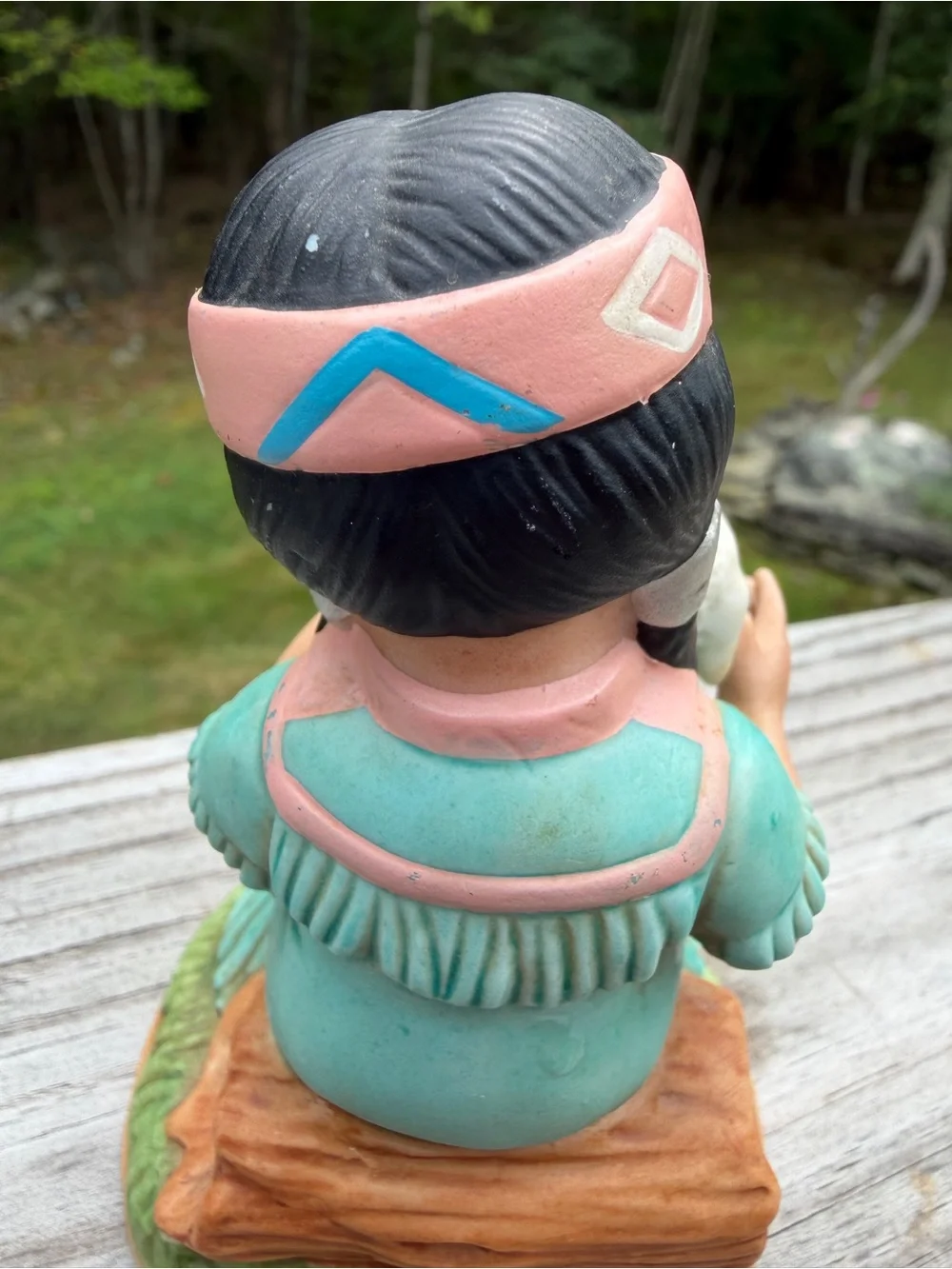 Vintage HOMCO Figurine | Native American Girl with Lamb